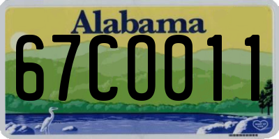 AL license plate 67CO011