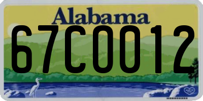 AL license plate 67CO012