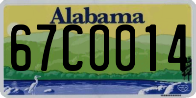 AL license plate 67CO014
