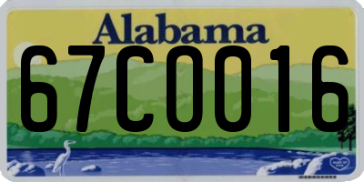 AL license plate 67CO016