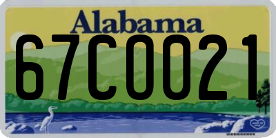 AL license plate 67CO021