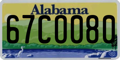 AL license plate 67CO080