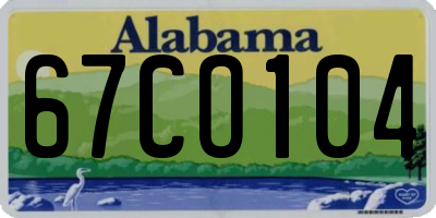 AL license plate 67CO104
