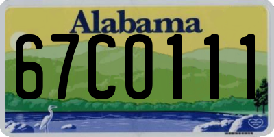 AL license plate 67CO111