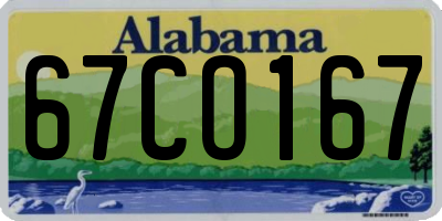 AL license plate 67CO167