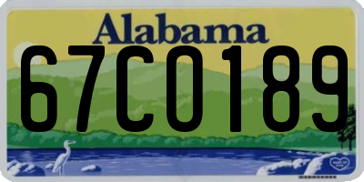 AL license plate 67CO189