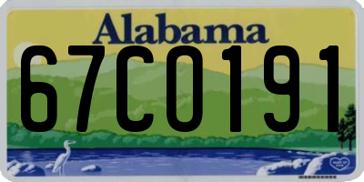AL license plate 67CO191