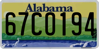 AL license plate 67CO194