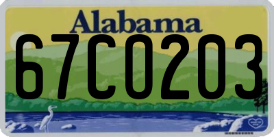 AL license plate 67CO203