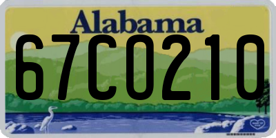 AL license plate 67CO210