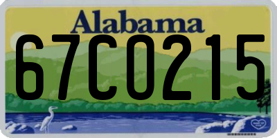 AL license plate 67CO215