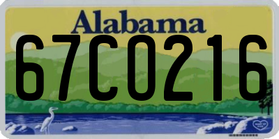 AL license plate 67CO216