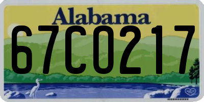 AL license plate 67CO217