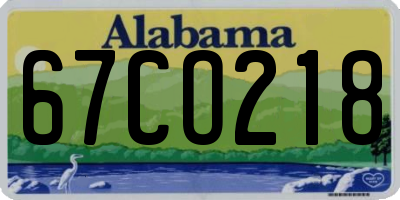 AL license plate 67CO218