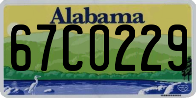 AL license plate 67CO229
