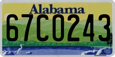 AL license plate 67CO243