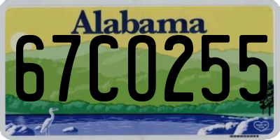 AL license plate 67CO255