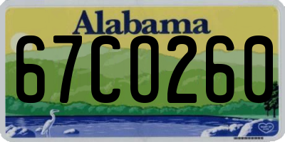 AL license plate 67CO260