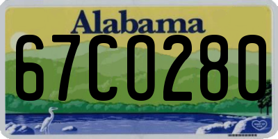AL license plate 67CO280