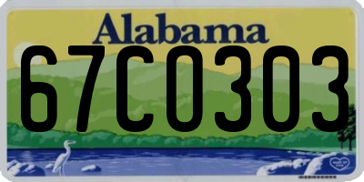 AL license plate 67CO303