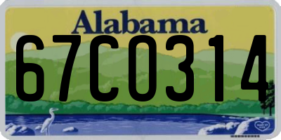 AL license plate 67CO314