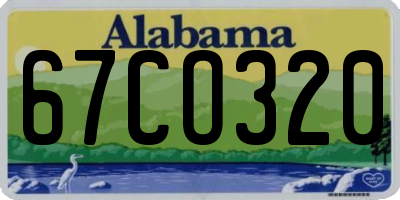 AL license plate 67CO320