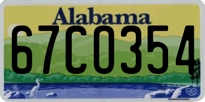 AL license plate 67CO354