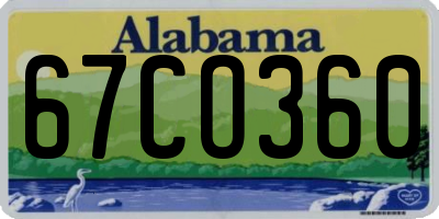 AL license plate 67CO360