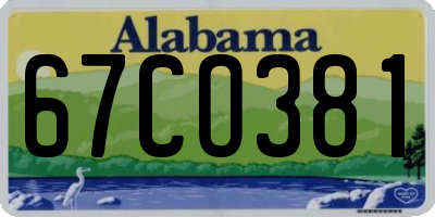AL license plate 67CO381