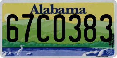 AL license plate 67CO383