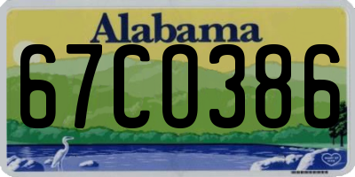 AL license plate 67CO386