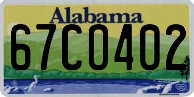AL license plate 67CO402