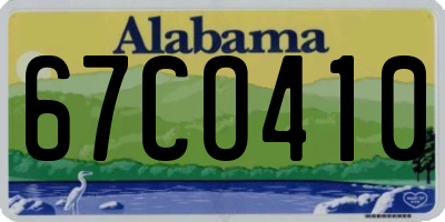 AL license plate 67CO410