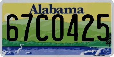 AL license plate 67CO425