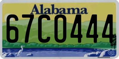 AL license plate 67CO444