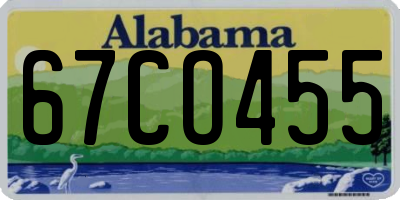 AL license plate 67CO455