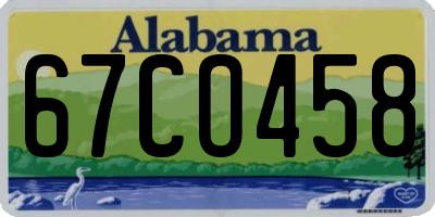 AL license plate 67CO458