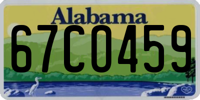 AL license plate 67CO459