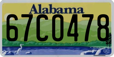 AL license plate 67CO478