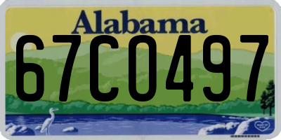 AL license plate 67CO497