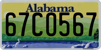 AL license plate 67CO567