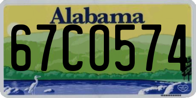 AL license plate 67CO574