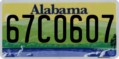 AL license plate 67CO607