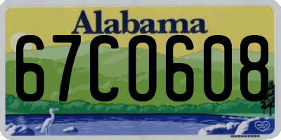AL license plate 67CO608