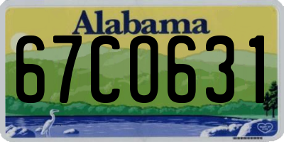 AL license plate 67CO631