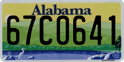 AL license plate 67CO641