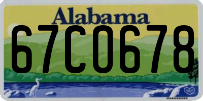 AL license plate 67CO678