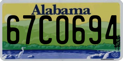 AL license plate 67CO694