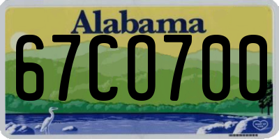 AL license plate 67CO700