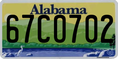 AL license plate 67CO702